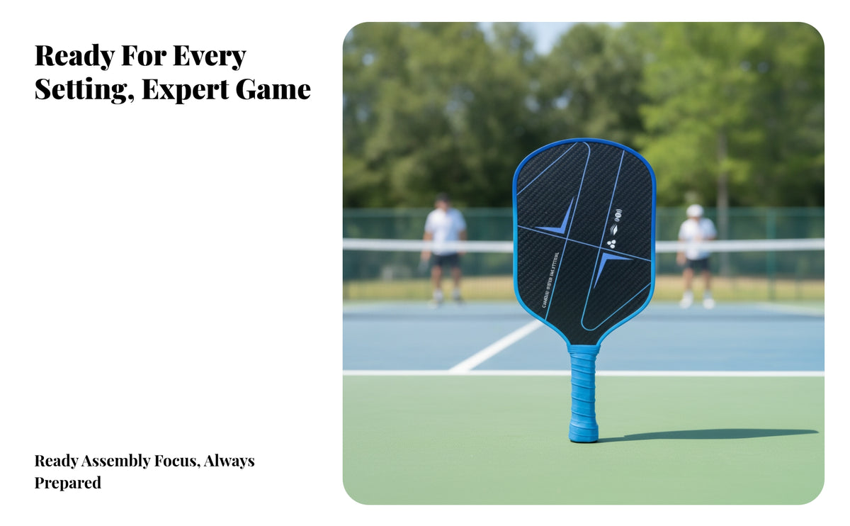 Control Court Paddle | Ribbed Handle Grip, 16mm, Carbon Fiber Paddle, for Match Play