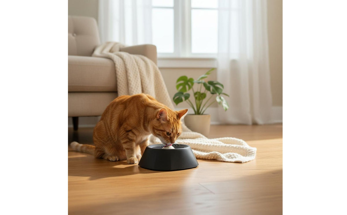 Anti-Tip Design Feline Lick Toy Boredom Relief Feline Challenge Feeder Teeth Cleaning Slow Feeder Bowl for Cats, Kittens