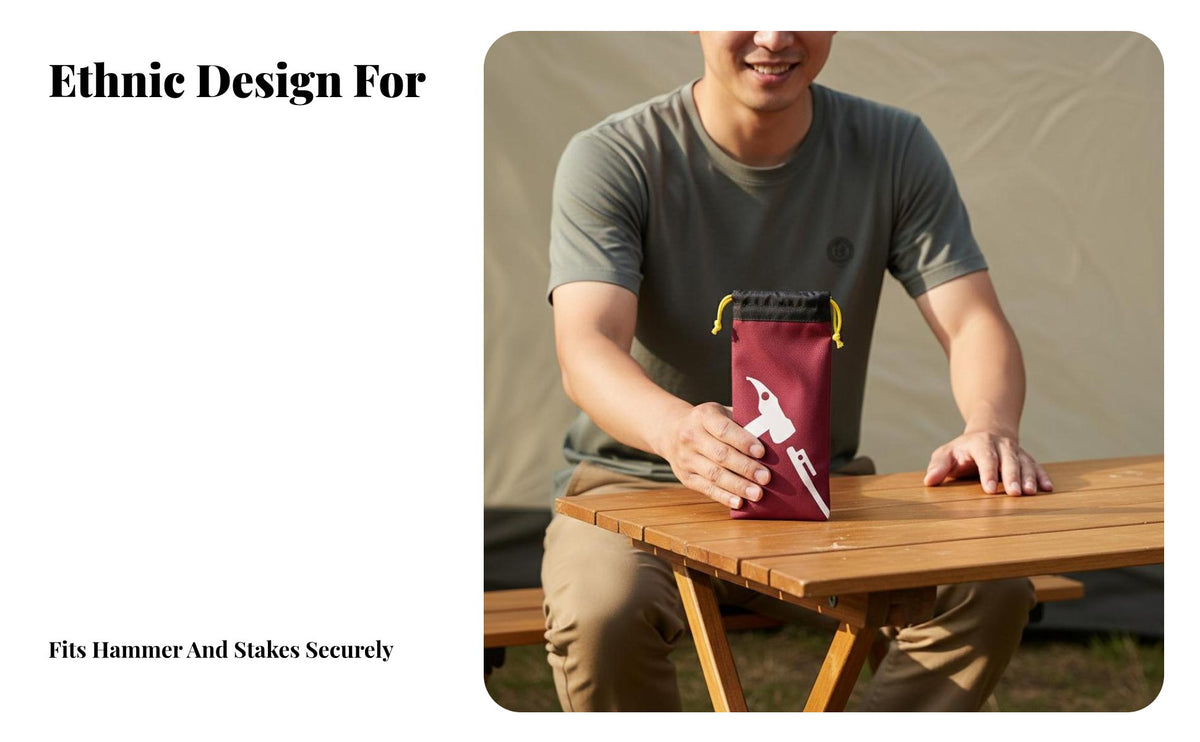 Tent Stake Bag Portable Camping Pouch Sturdy Tent Stake Pouch for Campers, Outdoor Enthusiasts, Backpacking, Hiking