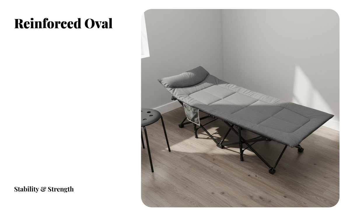 Padded Folding Lounger Quick Setup Padded Camp Lounger sturdyDuty Frame Sleeping Folding Bed for Office Workers, Awaydoor Aficionados, Hospital