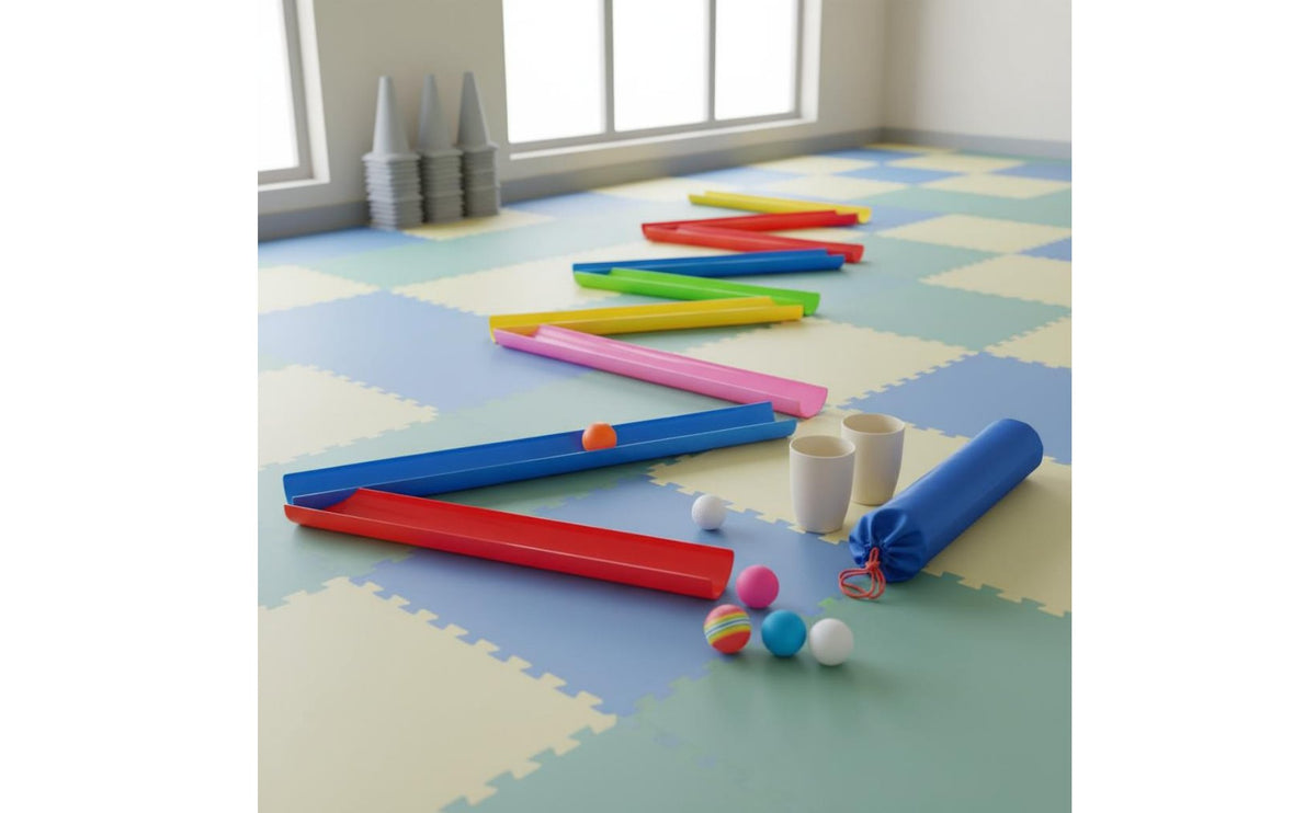 Team Building Game Kit Curved Channel Game with Balls Interactive for Team Building, Kindergarten
