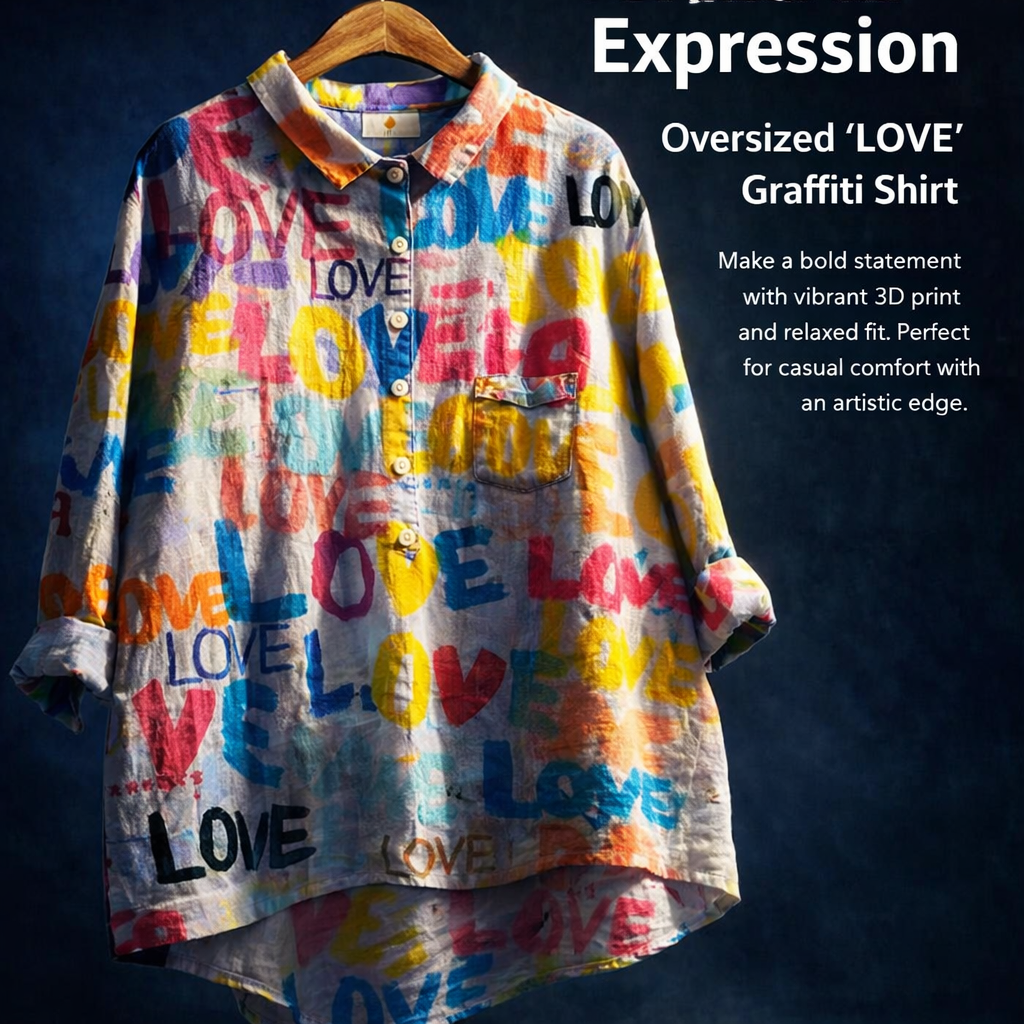 Womens Shirt Oversized Floral Digital Print with Button-Up Neckline, Ladies and Blouses for Casual Wear, Beach for Long Sleeve