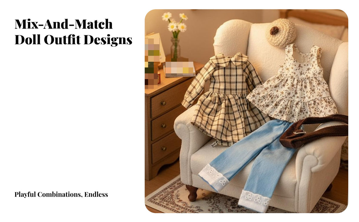 30cm Doll Outfit Set BJD Doll Clothing Fashionable BJD Clothes Set for Kids, Imaginative Play