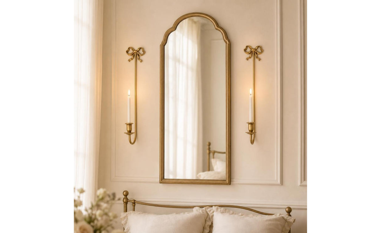 2 Pieces Wall-Mounted Candle Sconce | Gold-Toned, Wall-Mounted Candle Holder, for Dining Room