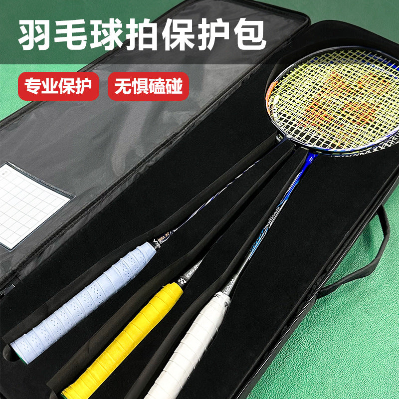 4-Compartment Badminton Racket Protective Case for Travel and Stringing