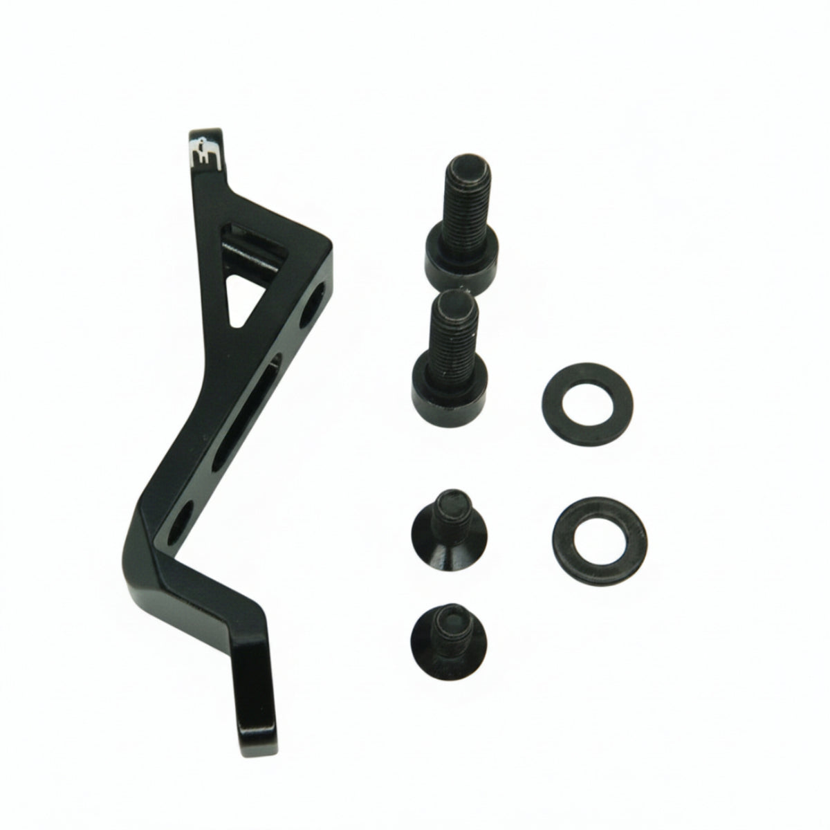 Includes Screws Two-Wheeler Fork Bracket Angular Fork Mount Adapter Black Machined Bike Bracket Matte Finish