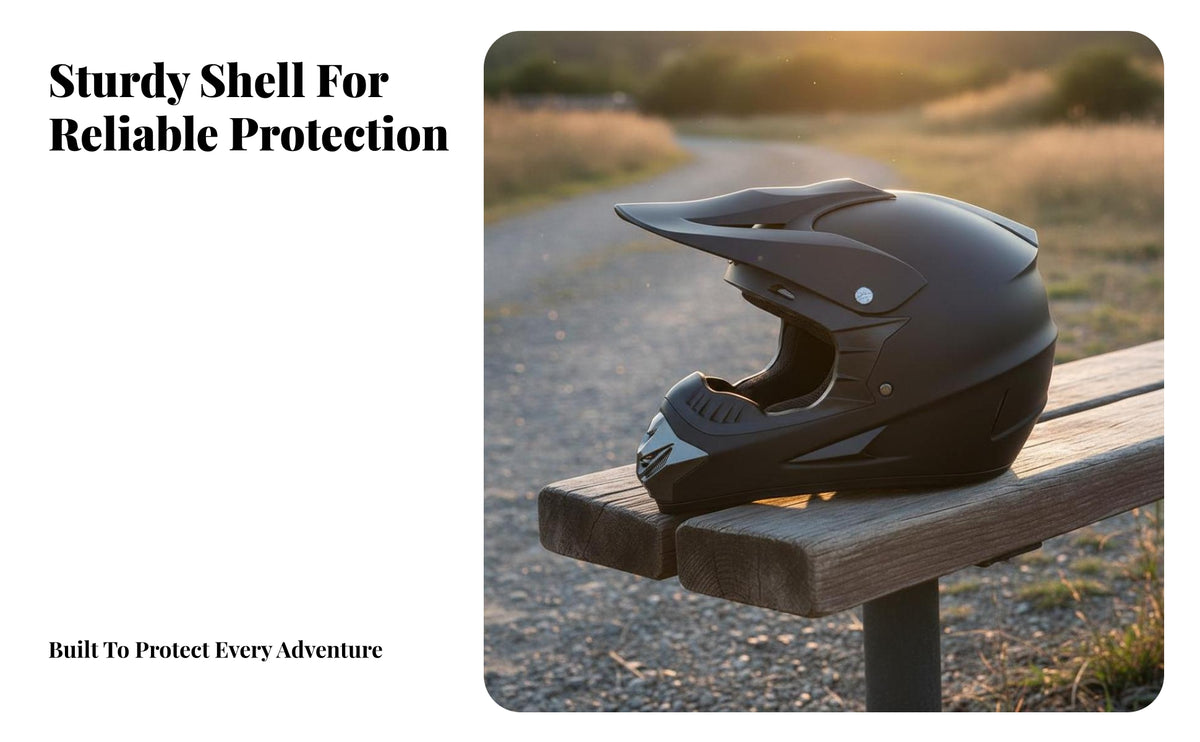 Complete-Coverage Outdoor Helmet Lightweight Design Full Face Motocross Helmet Adjustable Chin Strap Secure Headwear for Women, Motorcyclists