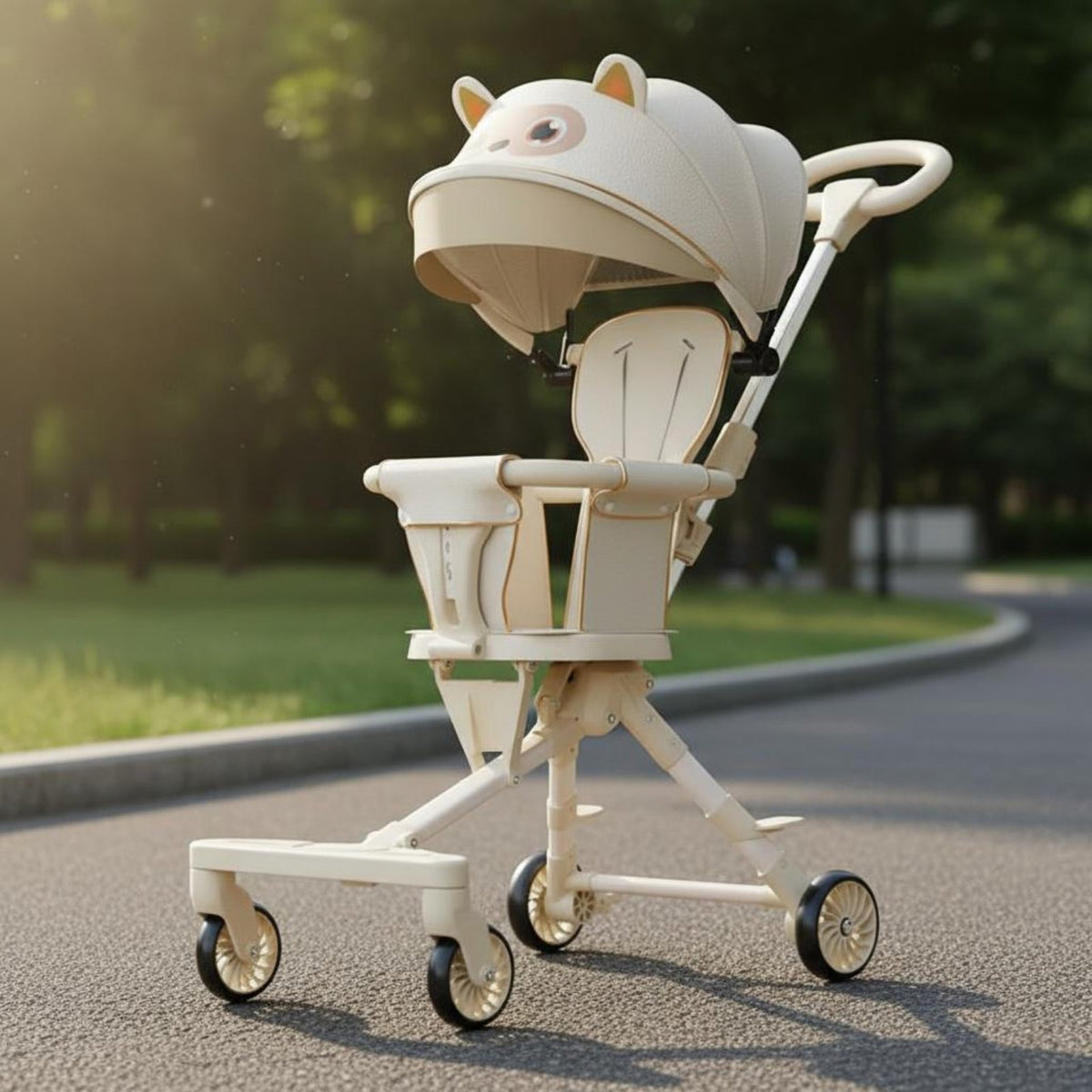 Aluminum Alloy Frame Lightweight Foldable Stroller Anti-Tipping Design Travel Stroller 360° Swivel Wheels for Toddlers, Babies, Outdoor