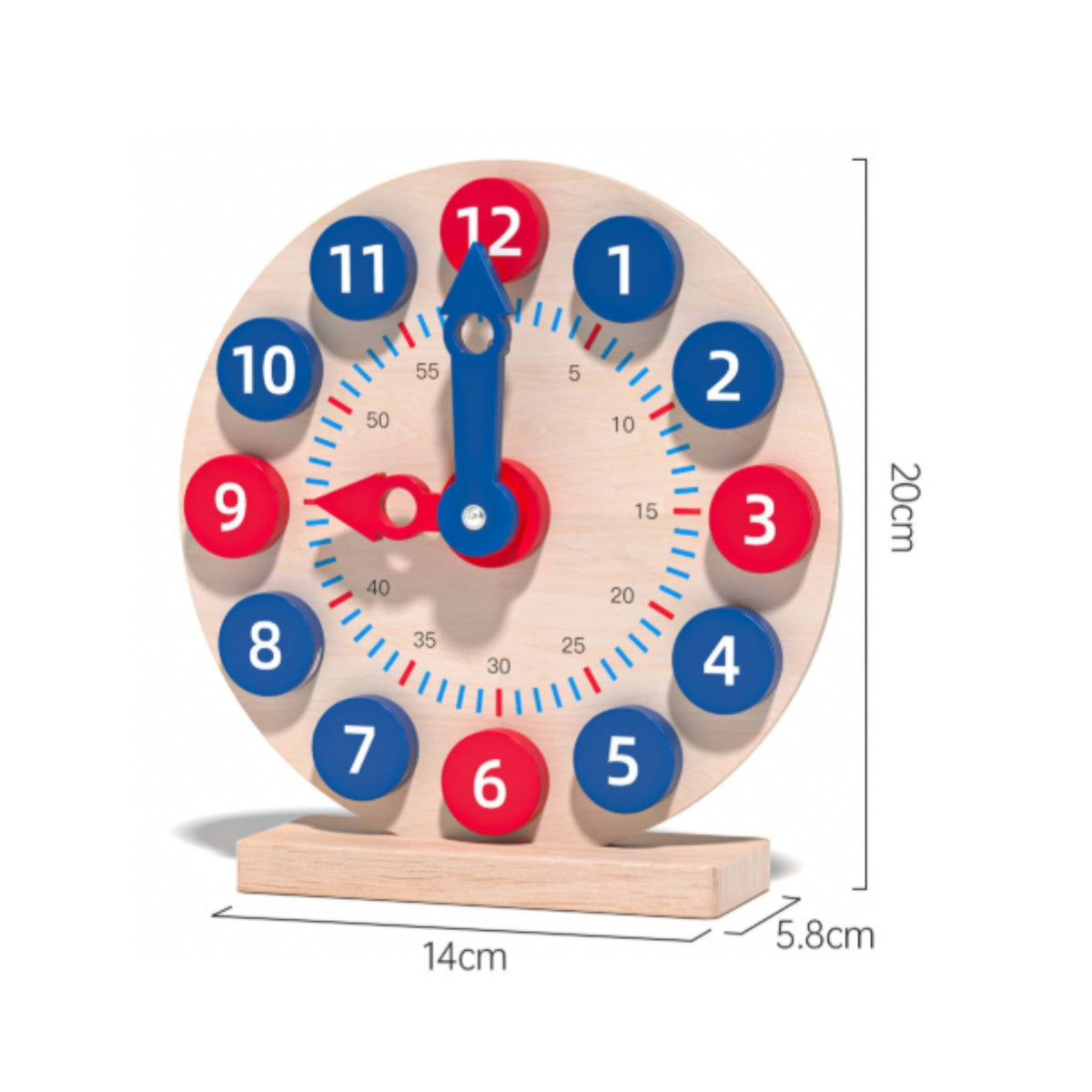 Movable Hands Fine Motor Skills Educational Toy Number Shape Clock for Kids