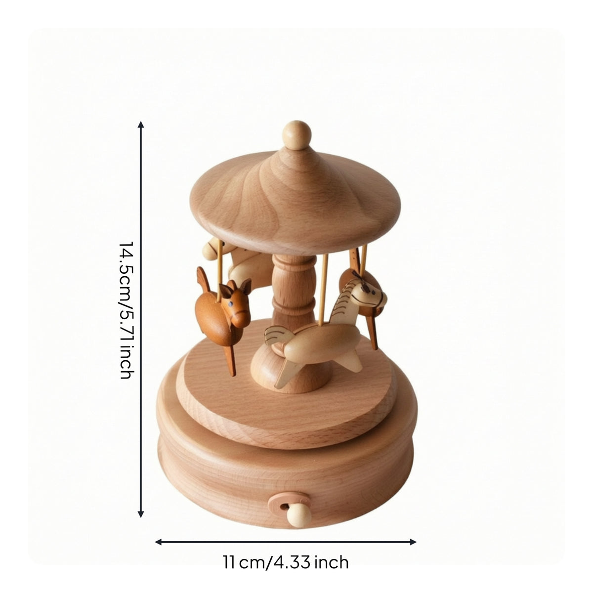 Wooden Revolving Stage Musical Box Revolving Stage Musical Box Handcrafted-Themed Decor for Kids, Shelf Display