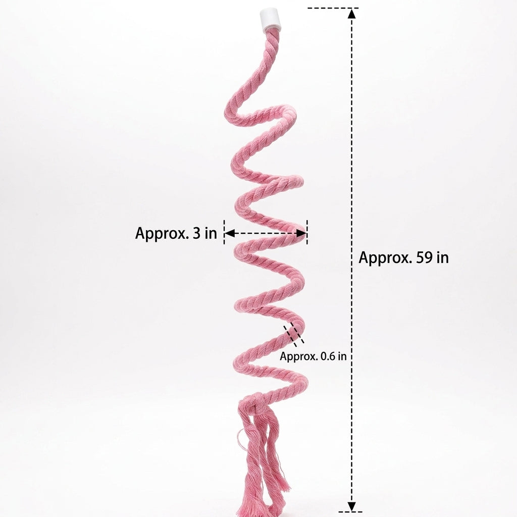 Parrot Climbing Toy Spiral Rope Bird Perch, Parrot Perch, Cage Hanging Climbing Toy for Parakeet, Cockatiel, and African Grey Birds