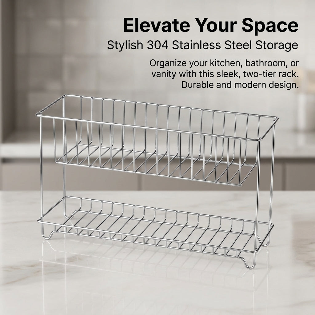 Shelf Organizer for Rectangular Under Cabinet Countertop Use, Racking Storage Shelving Unit for Kitchen Organizers