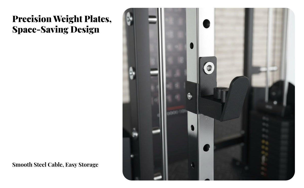 Complete Guided Machine Heavy Duty Steel Construction Guided Machine Power Cage Combo Adjustable Pulleys Strength Rack with Cable Cross-Pull