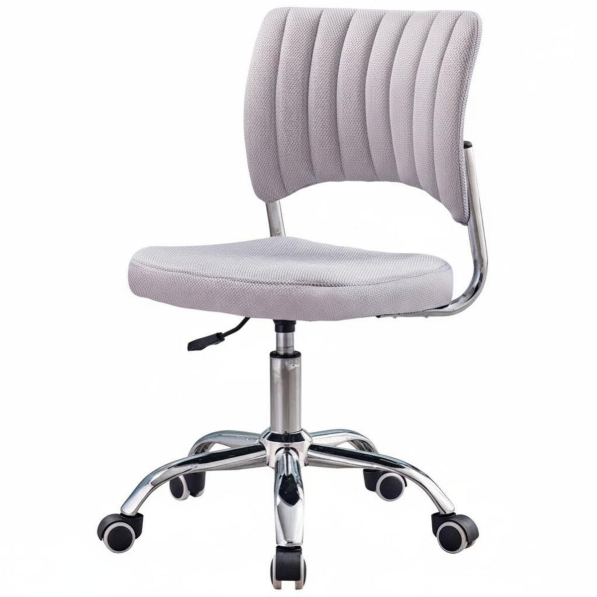 Height Adjustable Armless Swivel Task Chair Ergonomic Backrest Armless Rolling Chair Padded Cushion Office Furniture Compact Design for Students, Streamers, Telecommuting Workers, Study Room, Bedroom