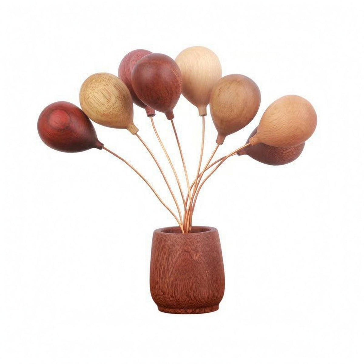 Air-Filled Bouquet Ornament Decorative Wooden Balloon Decoration for Table Display