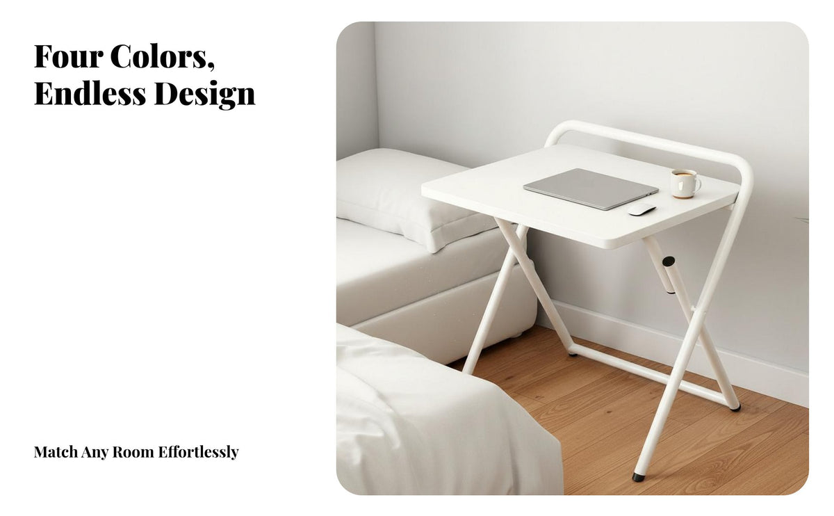 Foldable Design Folding Computer Desk Installation-No-Assembly Collapsible Computer Table Space-Saving No-Assembly Study Table Compact Dimensions for Students, Apartment Dwellers, Telecommuting Workers, Dorm Room, Small Areas, Bedroom