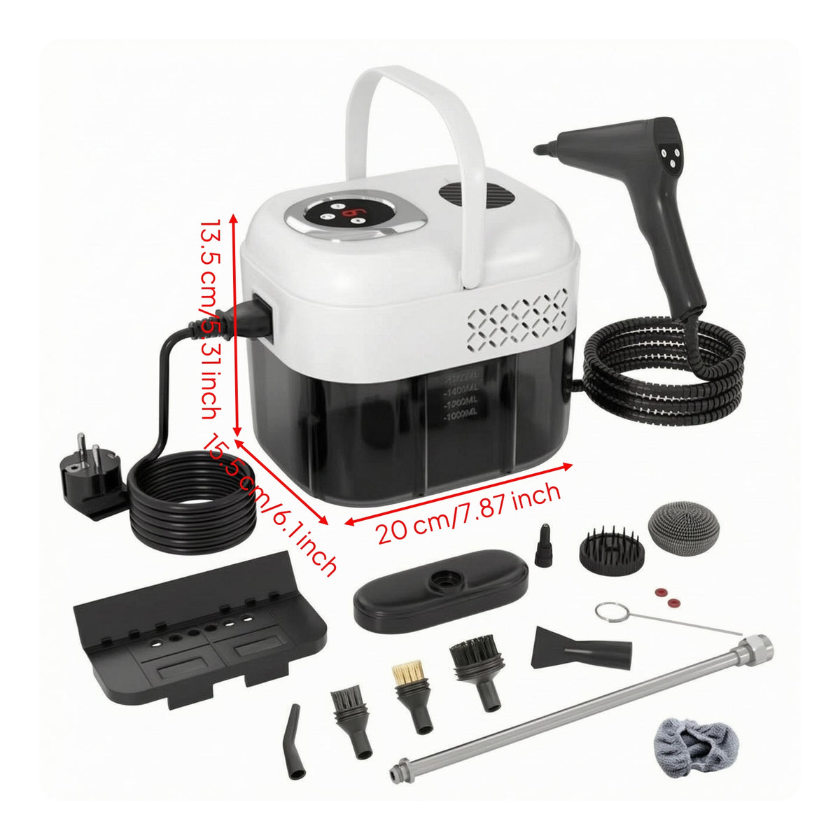 Handheld Steam Cleaning Appliance Flexible Hose High-Pressure Steam Cleaning Appliance Built-in Handle