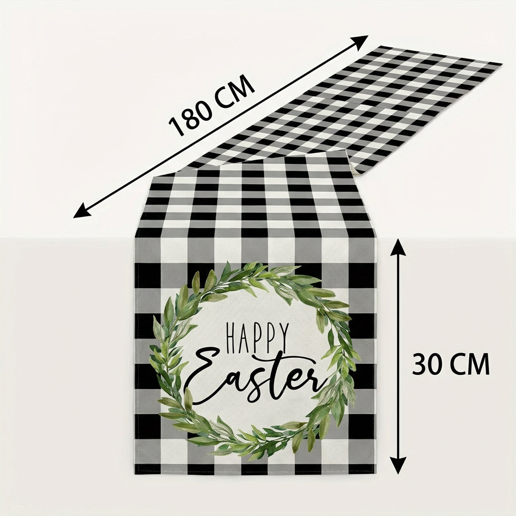 Easter Table Runner Sturdy Spring Easter Table Runner Farmhouse Interior Embellishments Textile for Party Hosts, Homeowners, Daily Use, Home Party Decor
