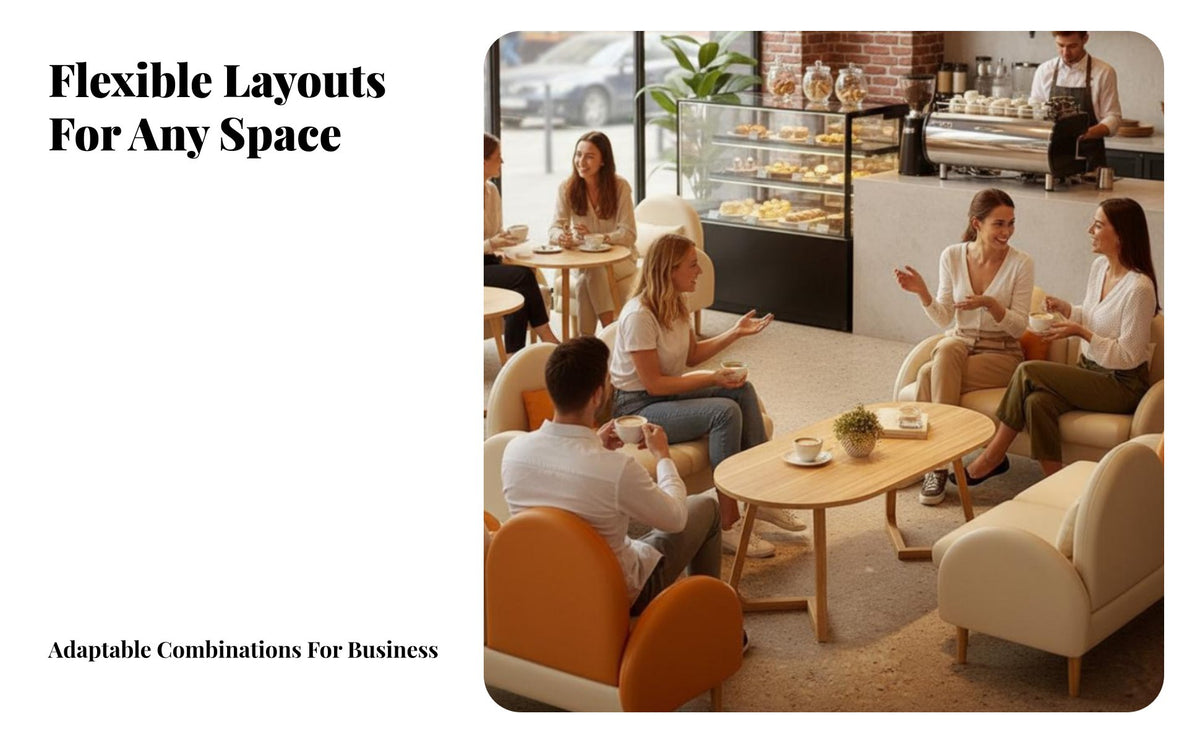 Bi-Color Banquette Sofa Easy to Clean Reconfigurable Block Sofa Sturdy Frame Commercial Furniture for Business Owners, Retail Store, Lobby, Breakroom