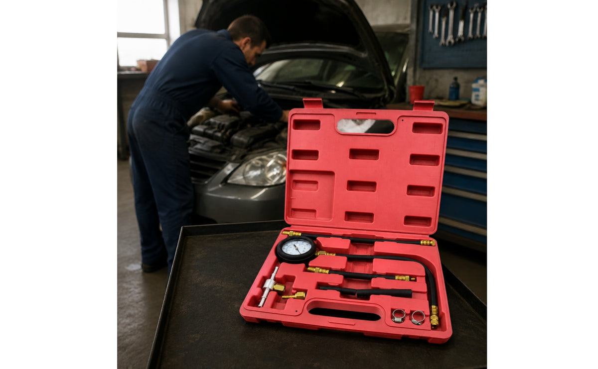 Petrol Pressure Tester Kit Analog Petrol Pressure Gauge Kit High Precision Tool for Mechanics