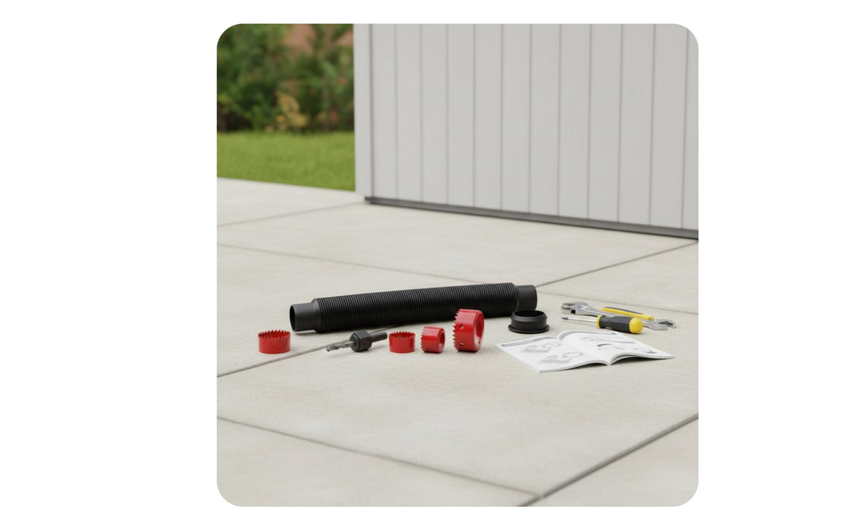 Rain Barrel Overflow Kit Leakproof Rain Barrel Linkage Set Easy Installation Rainwater Diverter Hose Set for Garden, Outdoor