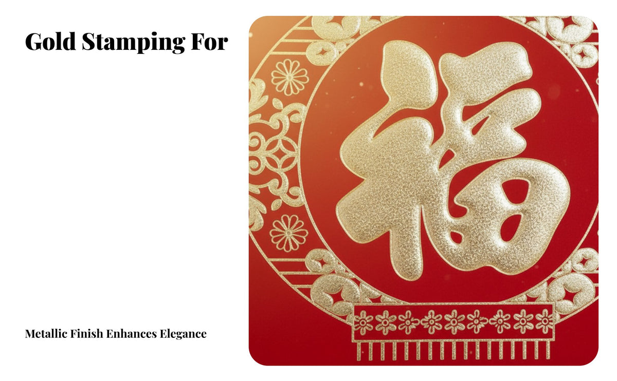 Red 3D Gold Wall Calendar, Fu Character, Personalized Insignia, Large Six-Page