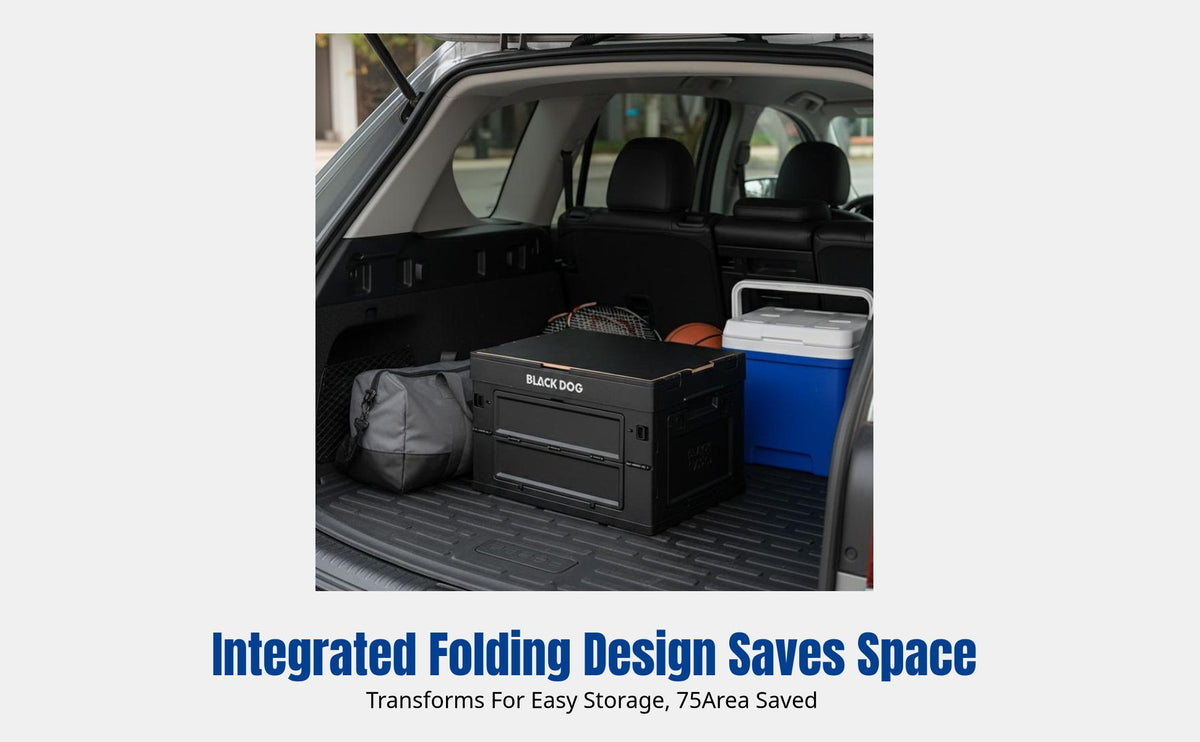 Folding Storage Box, Large Capacity, Outdoor Camping Organizer, Portable Car Storage