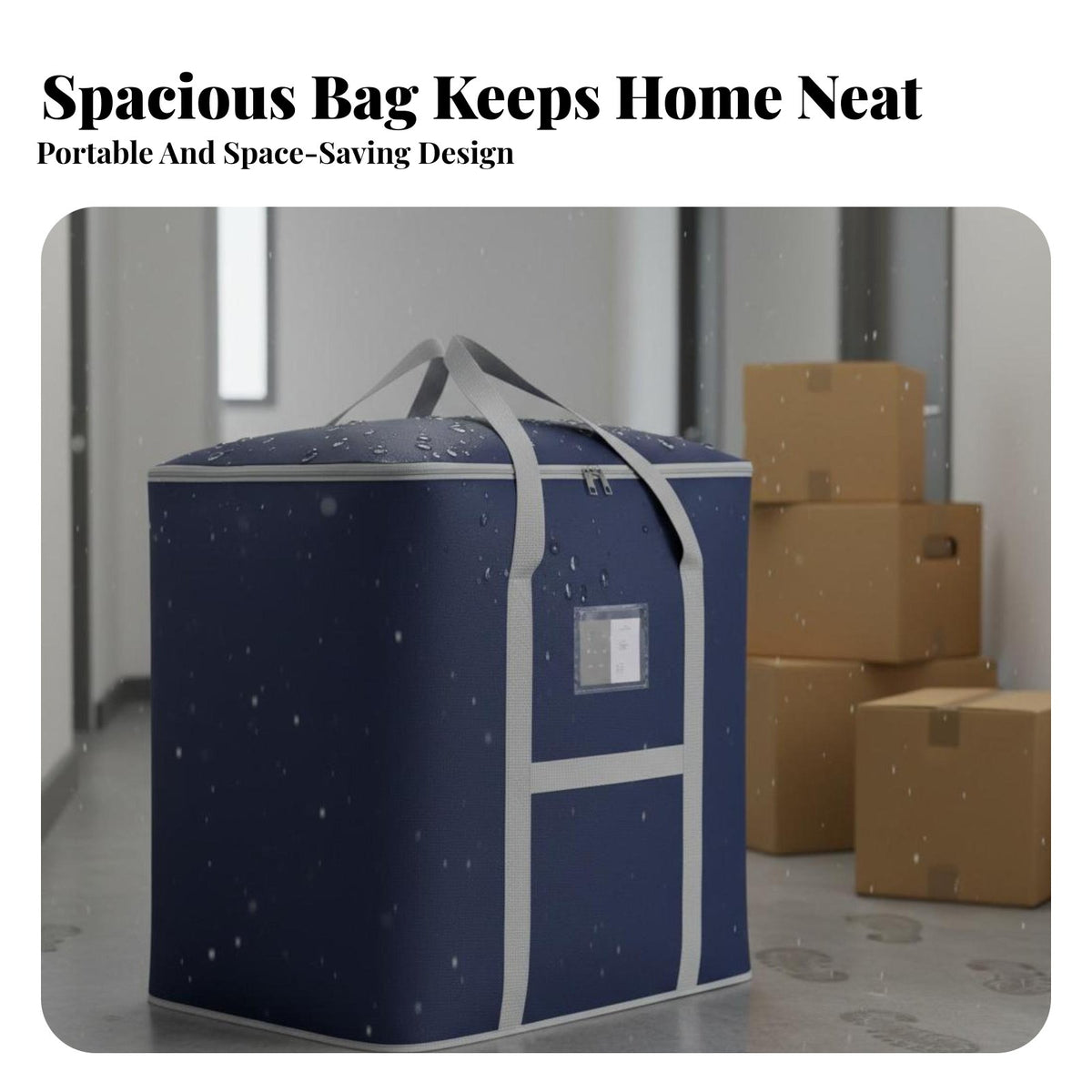 Large Capacity Storage Bag Water Resistant Oxford Cloth Quilt Bag Dampness-Resistant Bedding Storage Container for Movers, Families, Closet, Bedroom