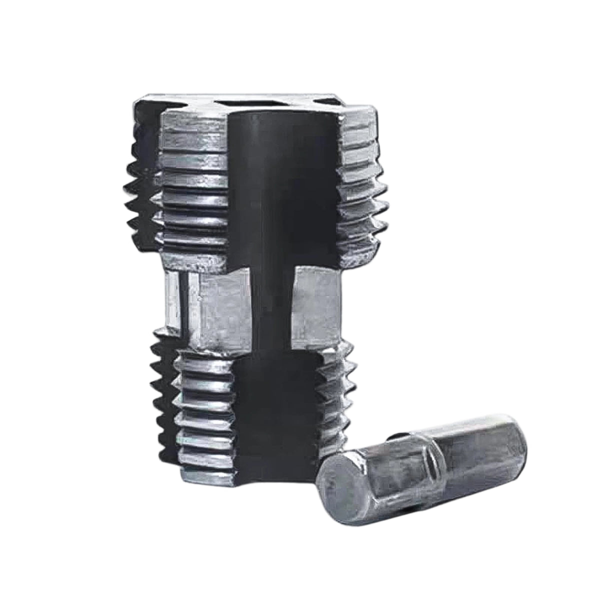 Threaded Pipe Extractor with Drive Shank Hexagonal Pipe Screw Extractor Metal Damaged Screw Remover Compact for Plumbers, Diyers, Plumbing Repair, Home Maintenance
