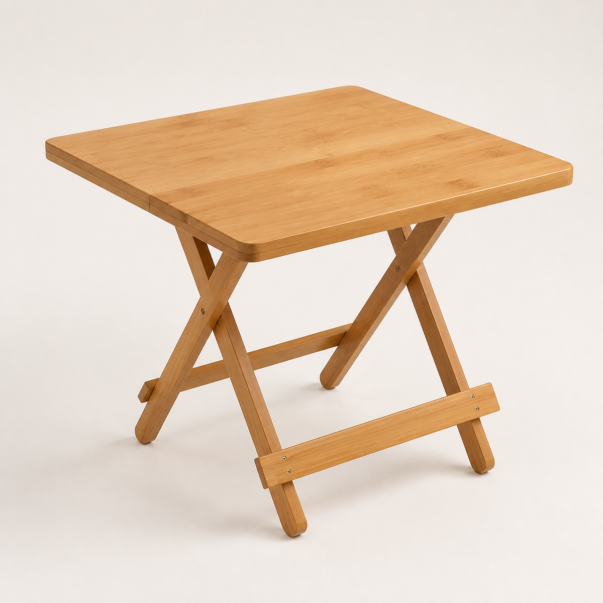 Folding Bamboo Square Table for Dining, Outdoor, Balcony, and Stall Use