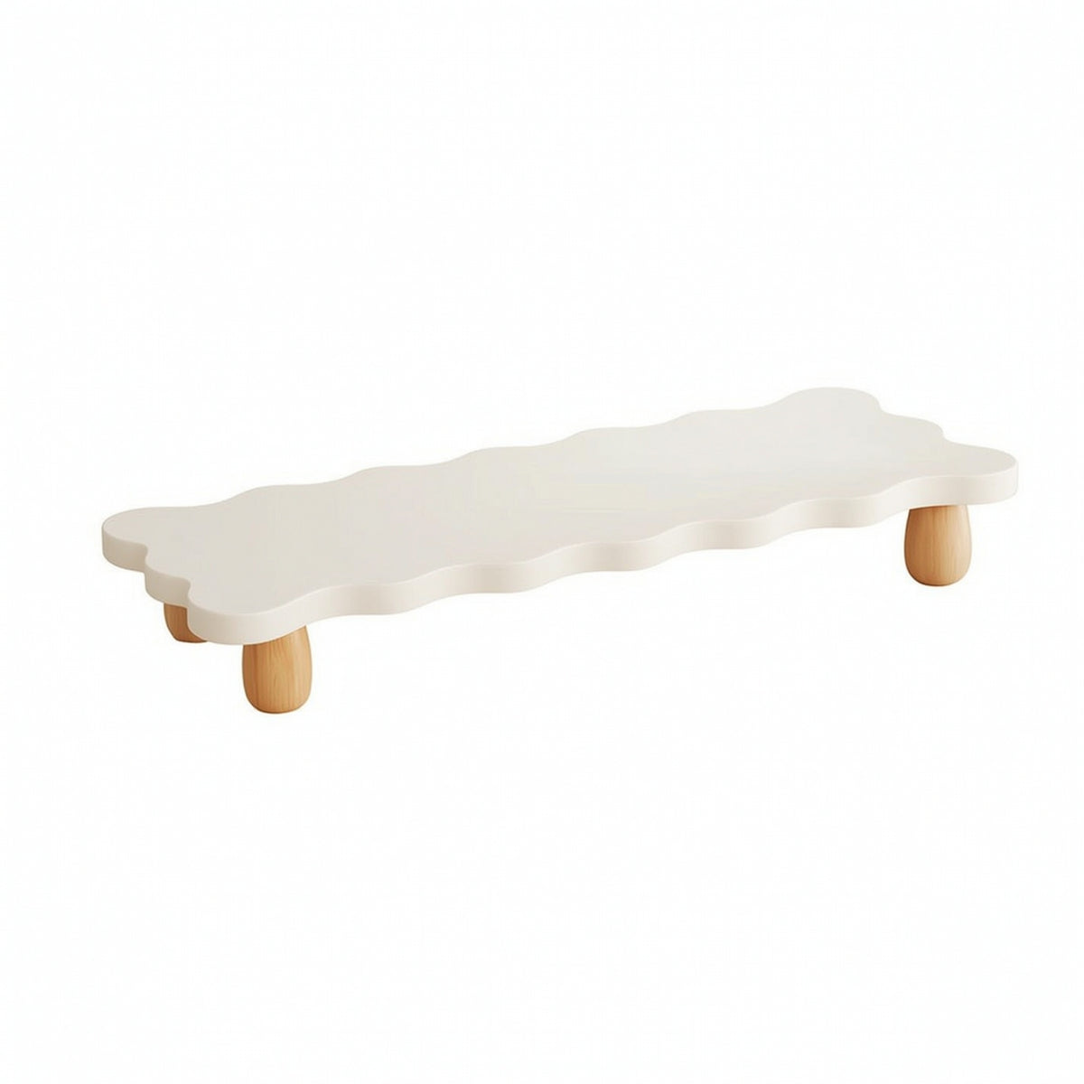 Display Screen Riser Space Saving Display Screen Stand with Wooden Legs Low Profile Laptop Stand for Home Office