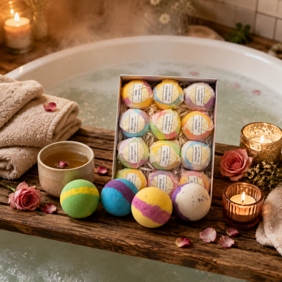 Bath Fizzer Relaxing Bubble Bath Ball Skin Moisturizing for Women, Kids, Home Spa, Bathroom