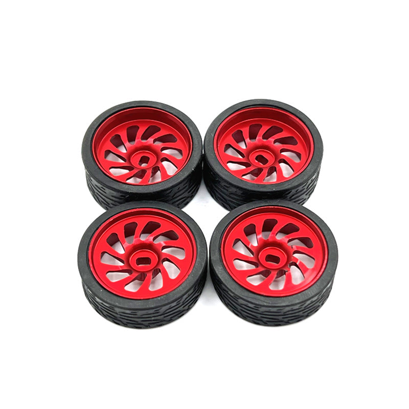 RUICHEN TECHNOLOGY 1/28 RC Car Upgrade 26.5mm Racing Wheel Hub and Tire for Wltoys Kyosho Mini