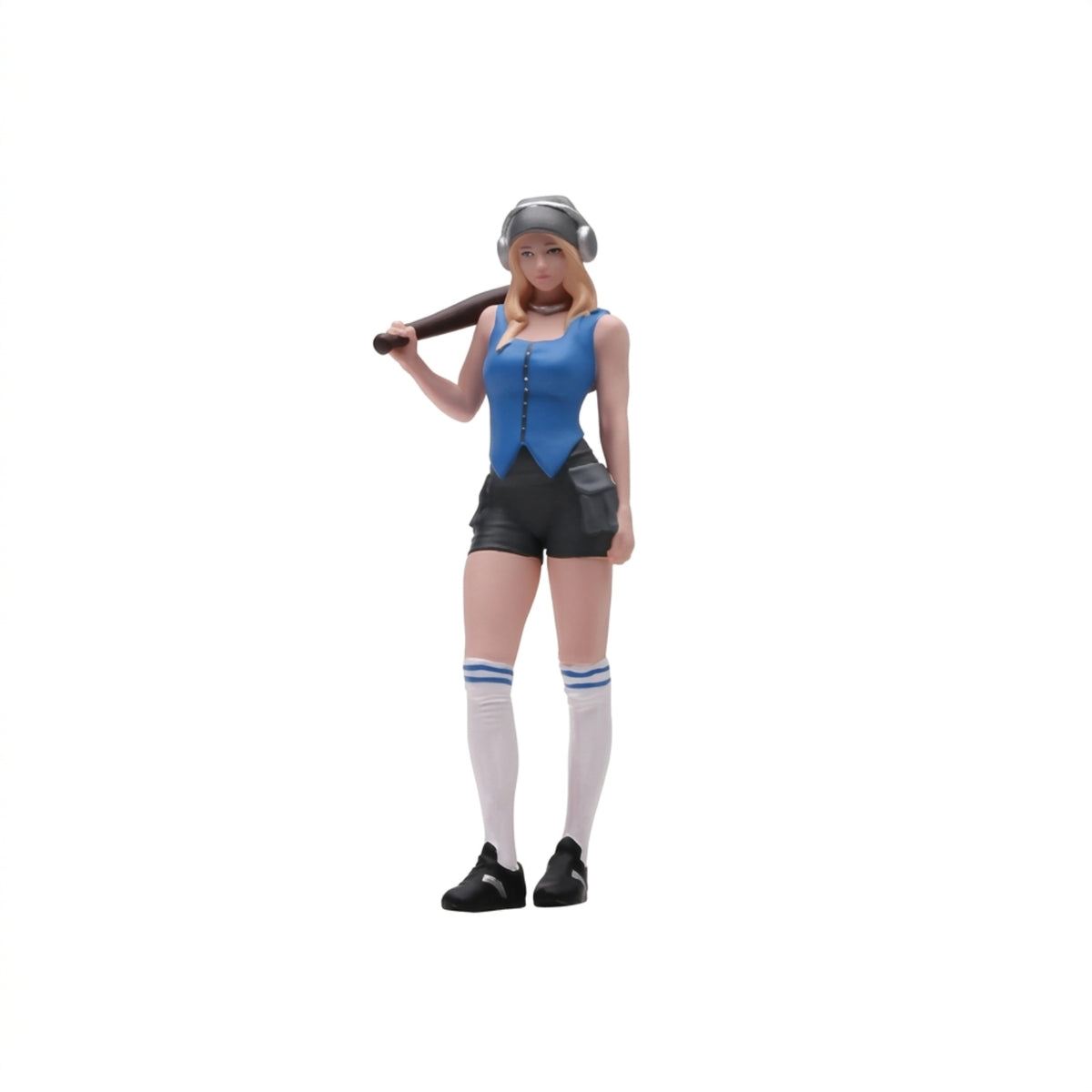 Miniature Girl with Cudgel Shaped Girl Figurine Collectible Miniature Figure for Collectors