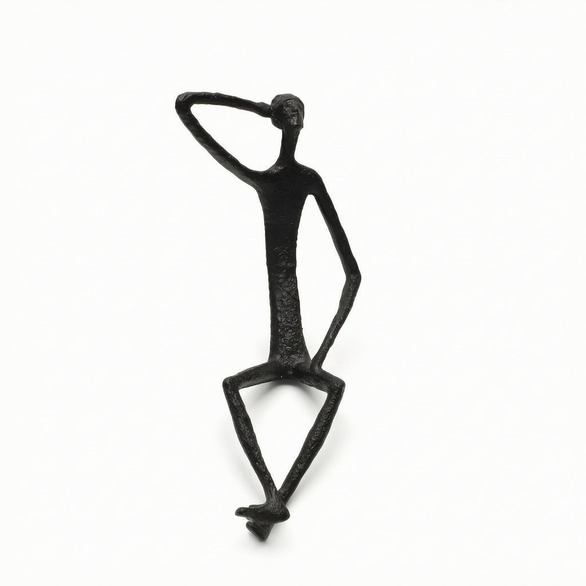 Human Figure Sculpture Slender Cast Iron Figurine Industrial Ornament for Interior Designers, Living Room