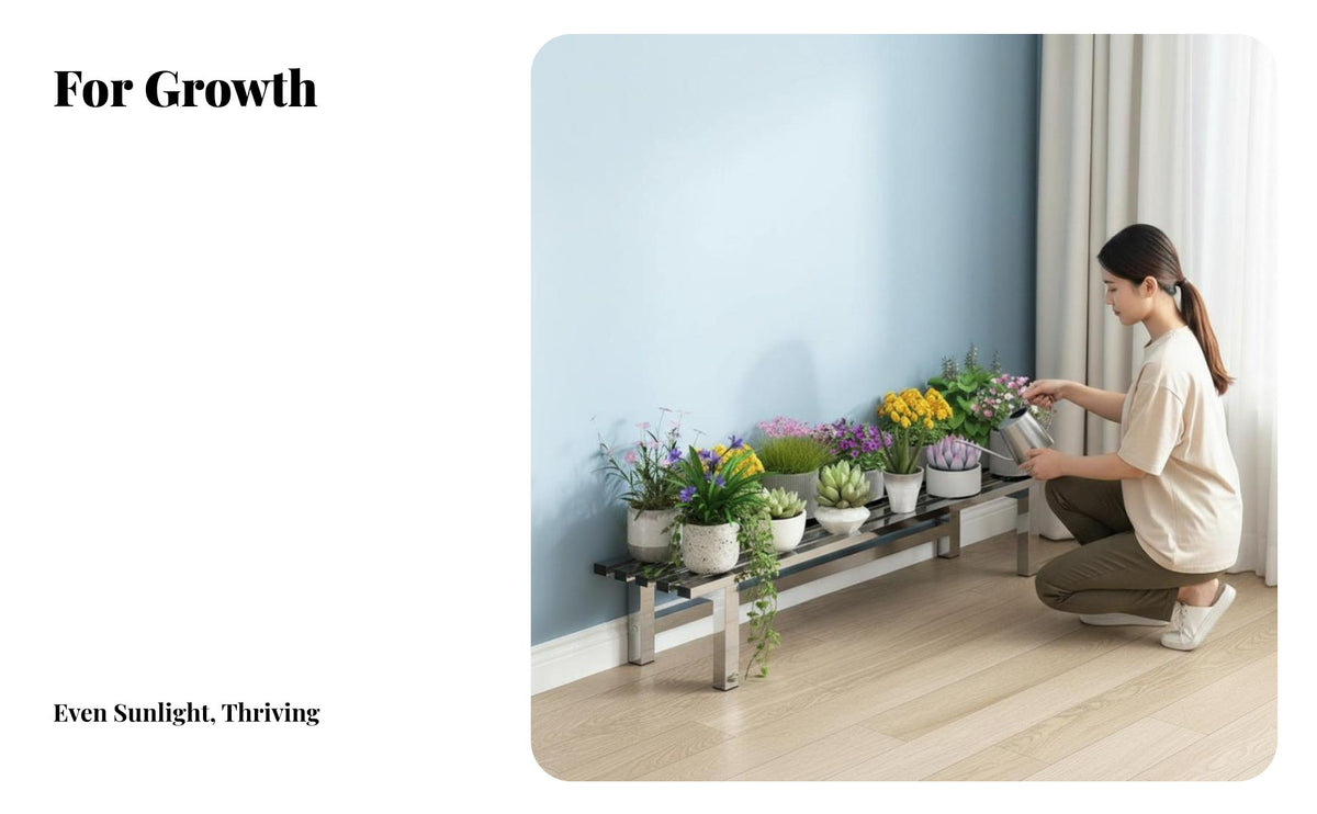 Rust-Proof Multi-Tier Display Shelf Space Saving Plant Stand Easy to Assemble Flower Rack Sturdy Construction for Gardeners, Homeowners, Decorators, Balcony, Outdoor, Living Room, Garden