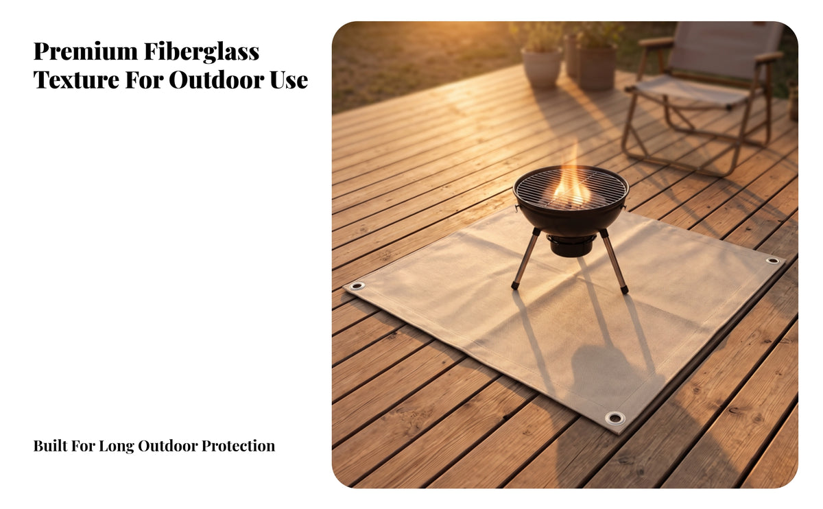 Fiberglass Mat with Storage Bag | Reinforced Edges, Heat-Resistant, Fireproof Cloth , for Outdoor Camping