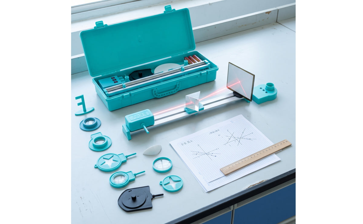 Educational Optics Experiment Kit with Carrying Case Hands-on Physics Optics Experiment Kit Portable Allcomplete for Homeschoolers, Classroom