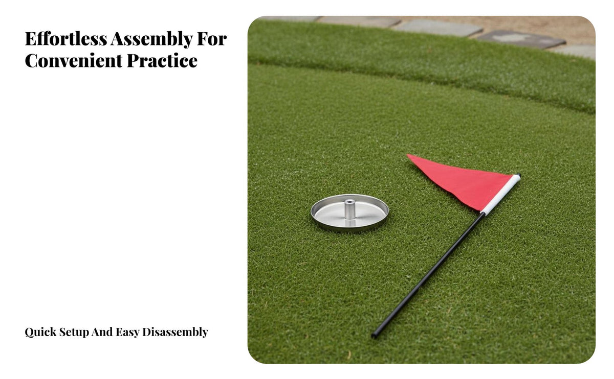 Golf Putting Cup with Flag Stainless Steel Golf Putting Cup Set Training Surface Flagstick for Beginners, Backyard, Office