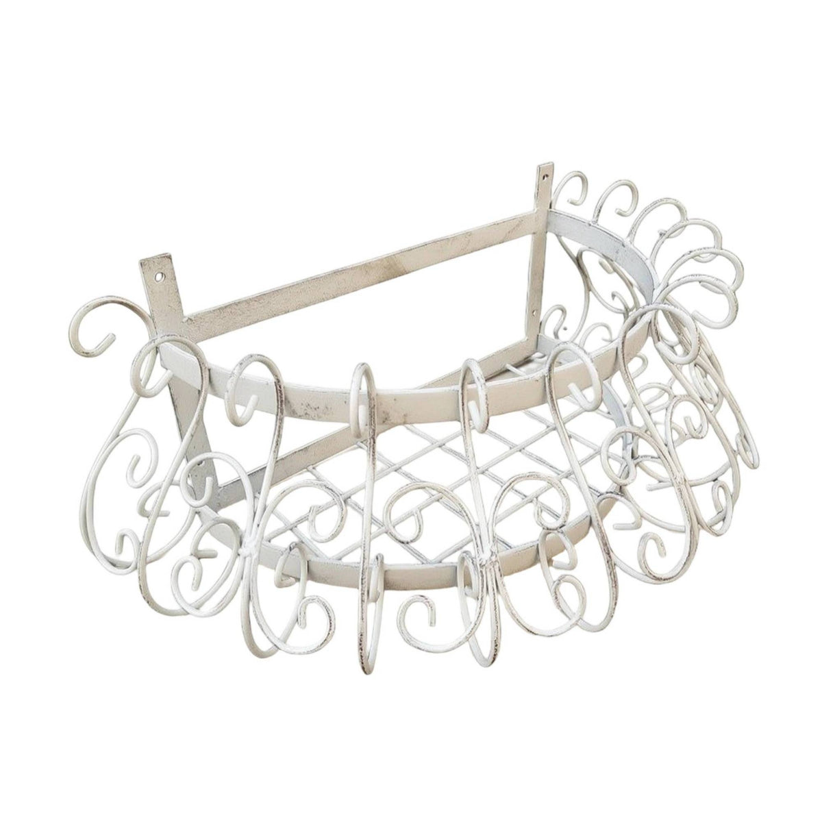 Iron Flower Rack with Grid Shelf Indoor Outdoor Wall-Attached Plant Holder Sturdy Flower Rack for Balcony, Fence