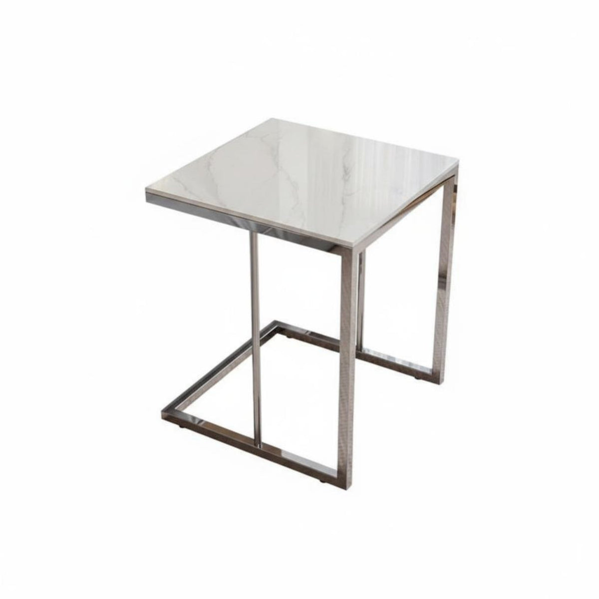 Space-Saving C-Frame Accent Table Easy to Clean C-Shaped Side Table Scratch Resistant Household Furniture Sturdy Structure for Apartment Dwellers, Homeowners, Families, Living Room, Balcony, Small Areas, Home Office