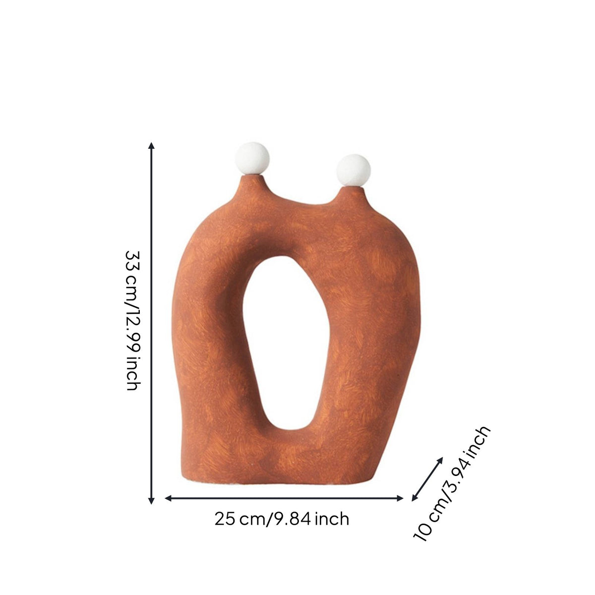Ceramic Art Statue Smooth Matte Finish Abstract Sculpture Elegant Modern Hollow Sculpture for Living Room