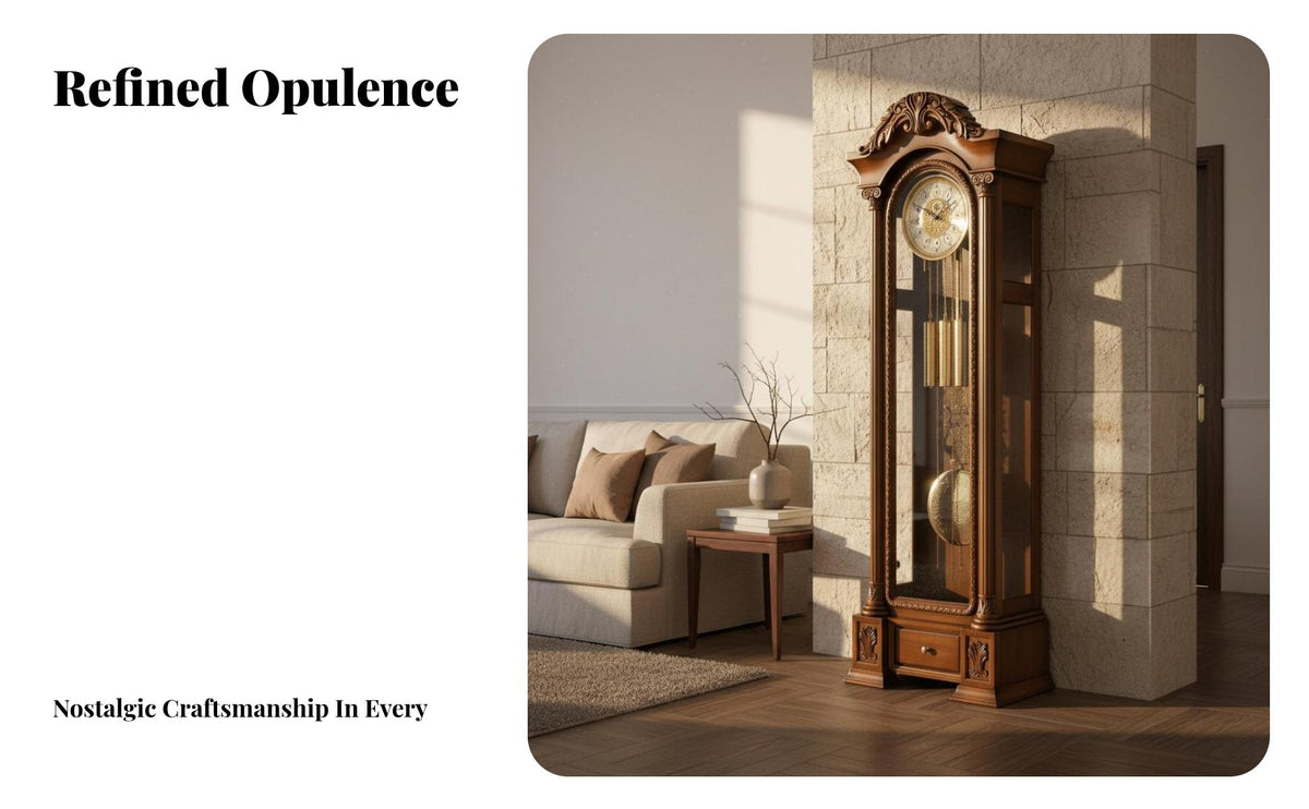 Grandfather Clock Mechanical Movement American Design Standing Clock High-End Design House Decoration for Collectors, Adults, Living Room, Hallway