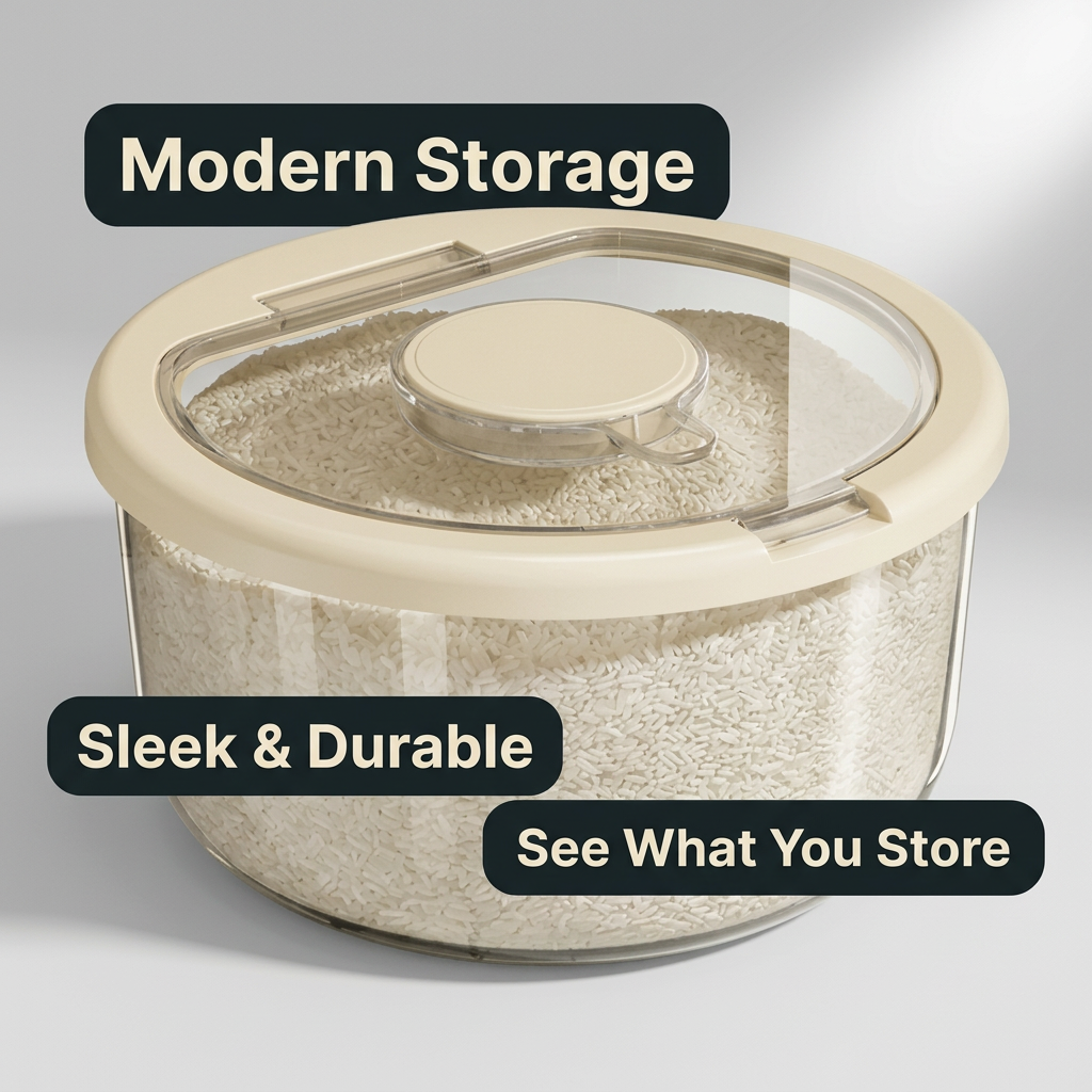 Airtight Food Storage Containers with Lids, Large Kitchen Storage for Cereal, Dry Food Storage Boxes, Pantry Storage Containers Set, Modern Minimalist