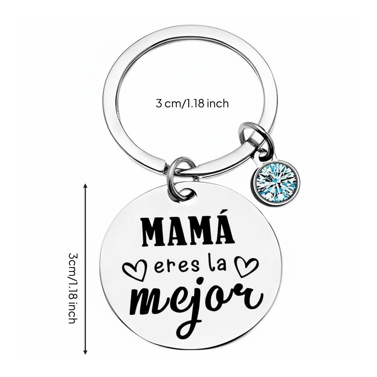 Stainless Steel Keychain Rust-Proof Engraved Mom Keychain for Christmas