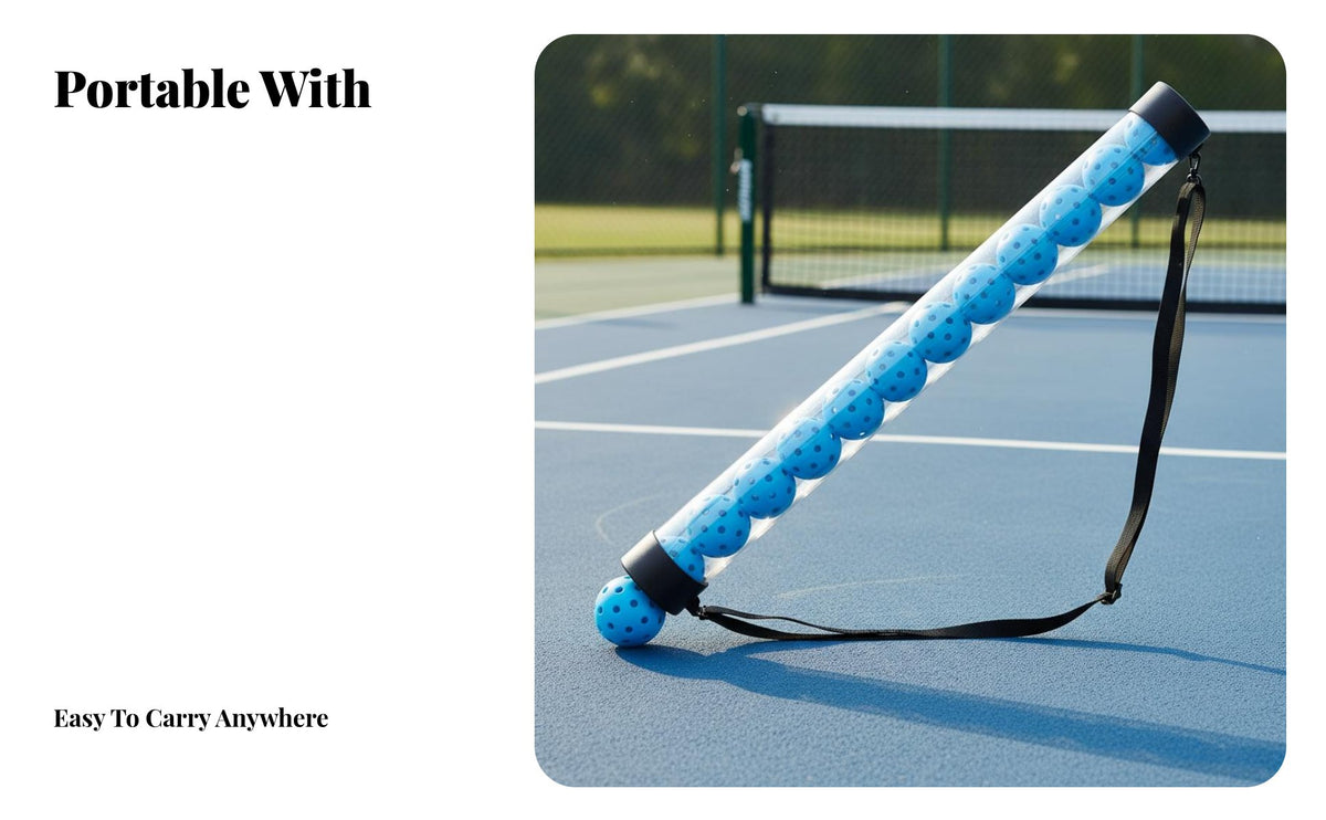 No Bending Down Pickleball Pickup Tube Large Capacity Pickleball Picker Upper Easy to Carry Ball Collection Tube Portable for Seniors, Coaches, Outdoor Courts, Practice Sessions