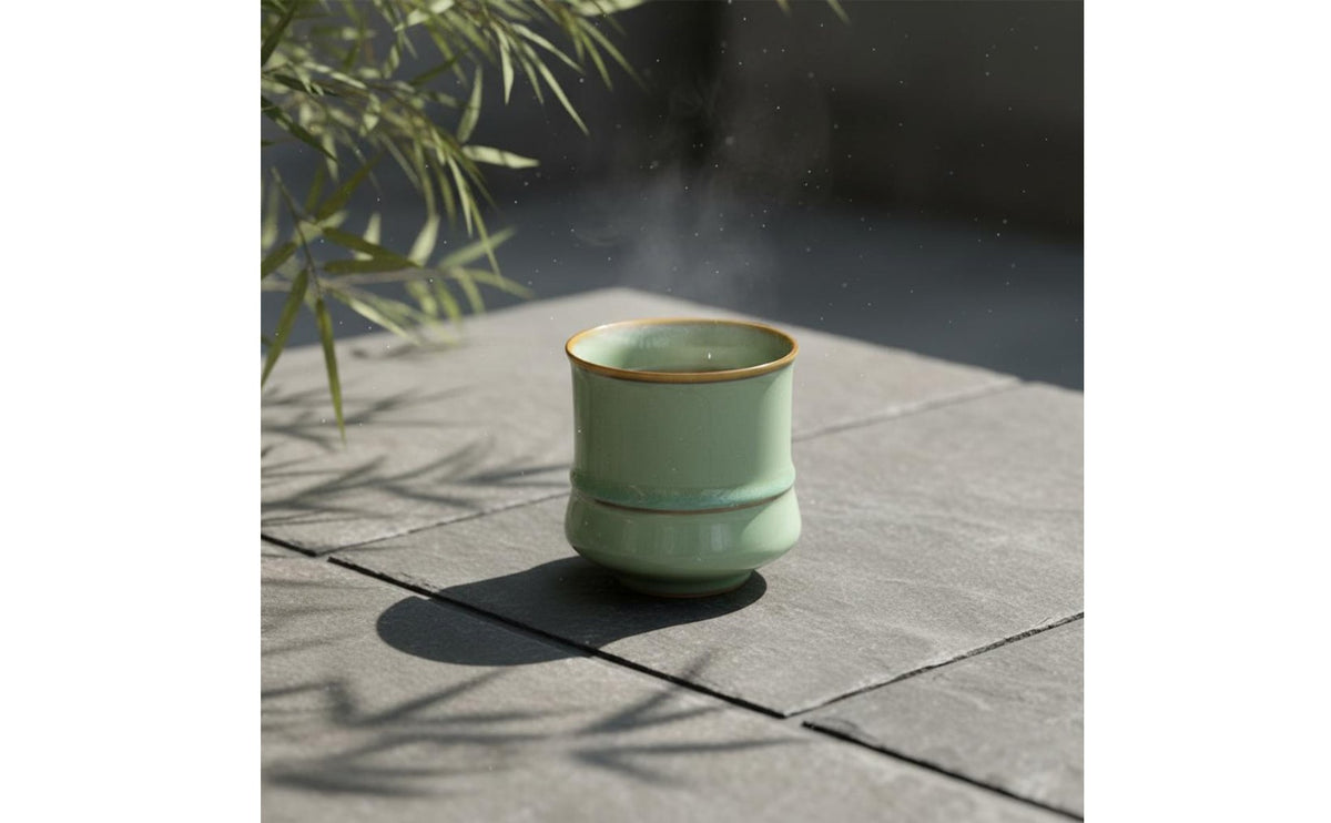 Bamboo Joint Style Teacup High-Temperature Fired Bamboo Joint Cup Quality Ceramic Tasting Cup for Teaware Collectors