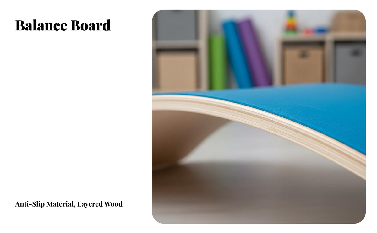 Sensory Training Wooden Balance Board Long-Lasting Wood Construction Curved Balance Board Multi-Functional Educational Rocker Versatile Use for Toddlers, Adults, Pilates, Playroom, Home Fitness