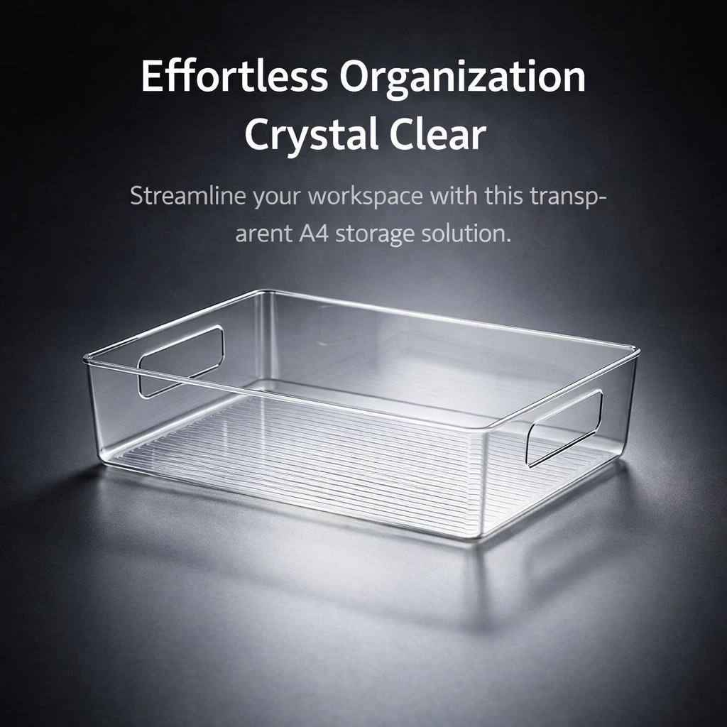Clear Vertical File Organizer Desk, Transparent Desktop Document Holder Rack, See Through Book Storage for Office Workers