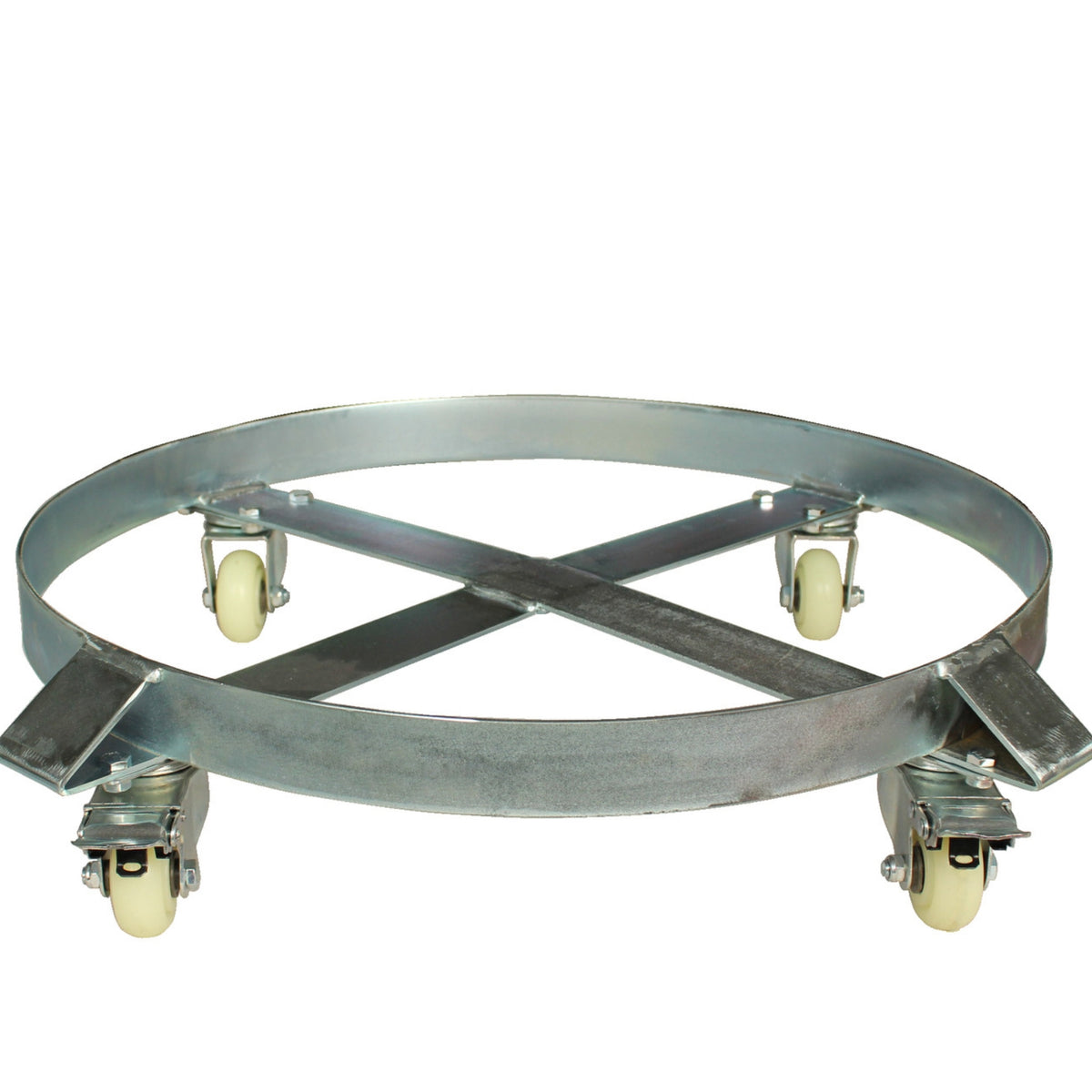 Drum Base with Swivel Casters Low-Profile Steel Drum Moving Base Portable for Factories